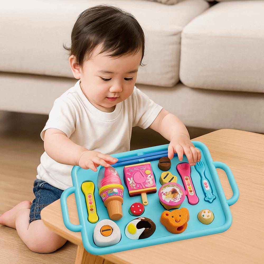 Pretend Play Lunch Box Pudding Toy Little BearShape Play House Toys Pudding Feeding Set  Kids Toy