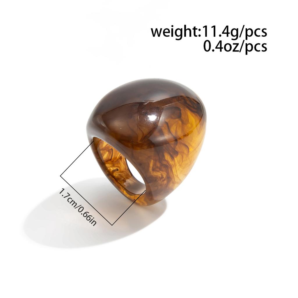 Vintage Irregular Smooth Resin Plastic Rings for Women New Trend Boho Geometric Finger Rings Aesthetic Party Jewelry