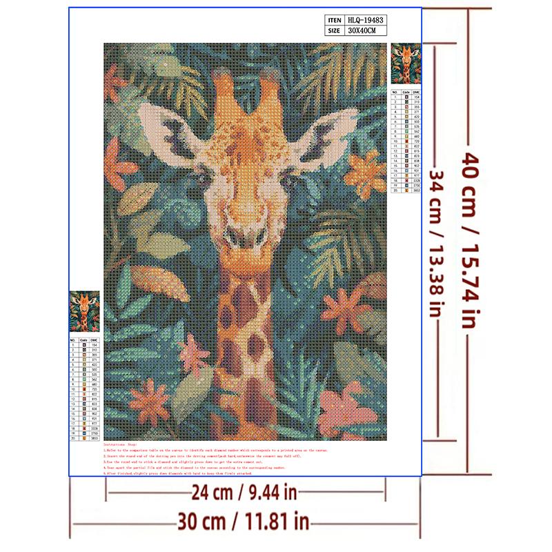 5d DIY Diamond Painting Cross Stitch Animal Giraffe Diamond Embroidery Mosaic Flower Full Round Drill Home Decor