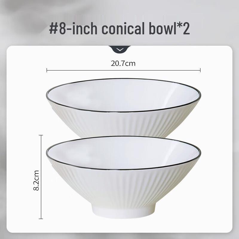 MoDe Lanka Nordic Ceramic 4.5-inch Rice Bowl Set, 6-Pack