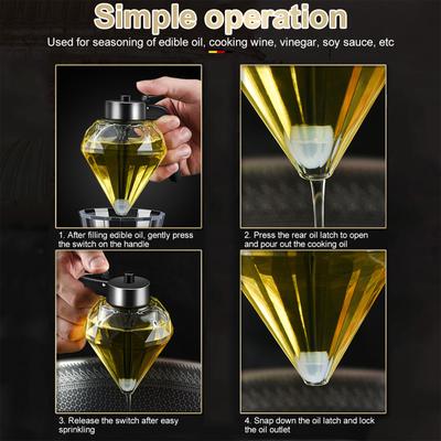 Glass/plastic Honey Dispenser Large Capacity Multifunctional Press Type with Bracket Oil Bottle Vinegar Dispenser