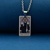 Stainless Steel Cat Tarot Card Necklace for Men Women Animal Divination Jewelry Accessory