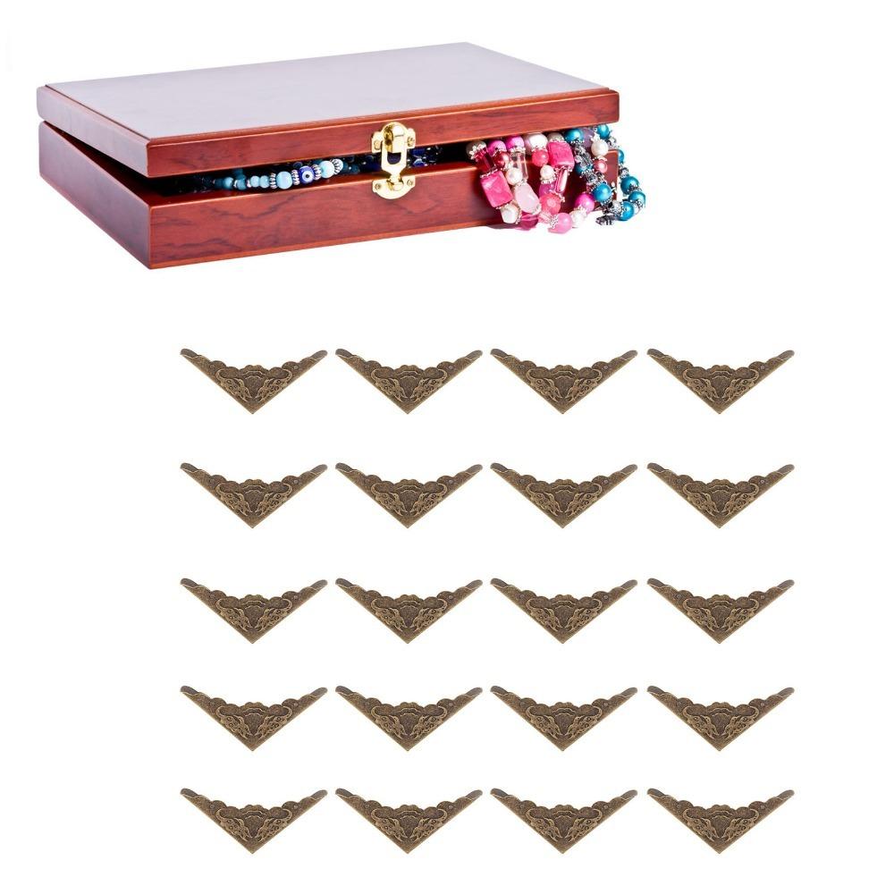 

40pcs Bronze Box Corner Protectors Iron Furniture Corner Guard Angle Code Corner Protectors Cabinet