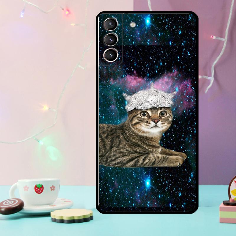 Cat in Space Phone Case For Samsung Galaxy S24 Ultra S20 S21 S22 S23 S25 Ultra S9 S10 Plus S24 FE Cover