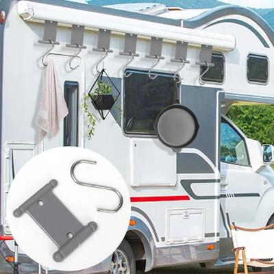 10/1Pcs S Shaped Camping Awning Hooks Clips Car RV Tent Hangers Light Hangers with Holes for Caravan Camperb Accessories