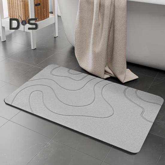 Bathroom Floor Mat Quick Absorbent Quick-Drying Diatom Mud Anti-Slip Bottom Solid Color Easy To Clean Multipurpose Bath Shower Sink Kitchen Carpet