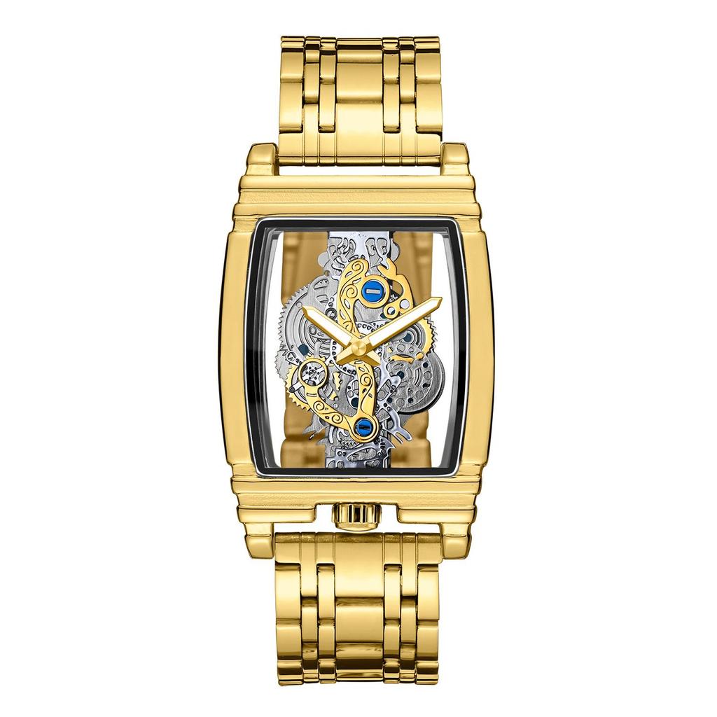Men's Fashion Tourbillon Genuine Leather Motorcycle Watch - Waterproof & Luminous