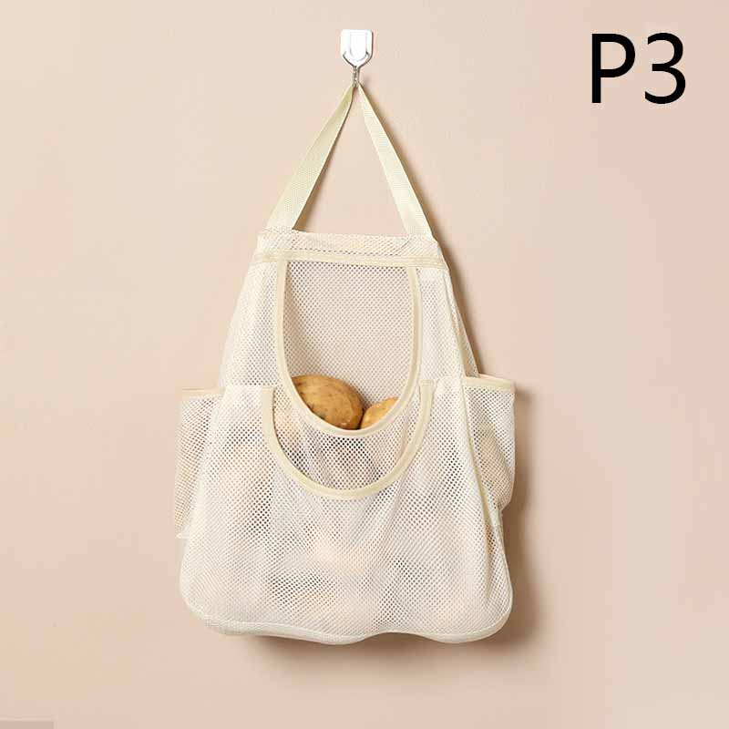 Multi-Layer Kitchen Hanging Mesh Bag For Garlic Onion Ginger  Fruit Vegetable Storage Net Bag Kitchen Accessories