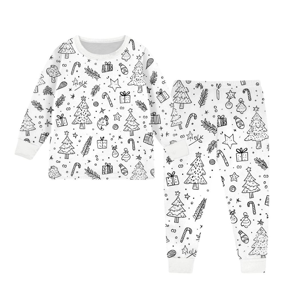 Kids Colorable Pants Set Boys Girls Funny DIY Hand Painted 2 Piece Outfits Cartoon Coloring Clothing Sets