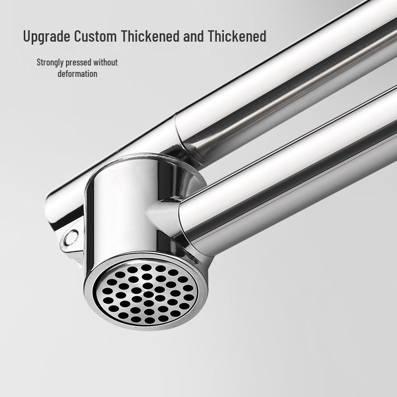 Zinc Alloy & Stainless Steel 304 Garlic Press: Manual Peeler, Crusher, Mince, Stir, Paste, Mash Tool