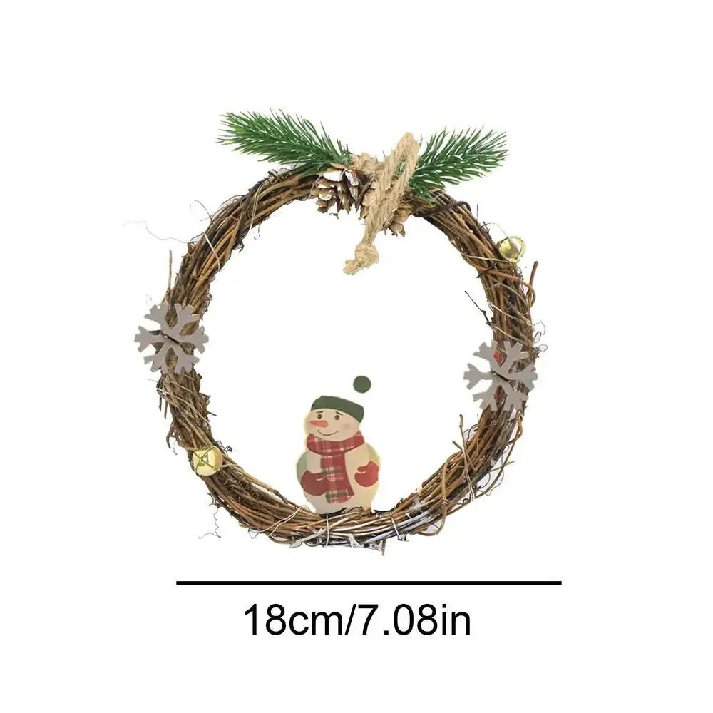 

Christmas Garland Wreath with Light Rattan Light Up Christmas Reef Battery Powered Hangable Decors Small Waterproof for Window