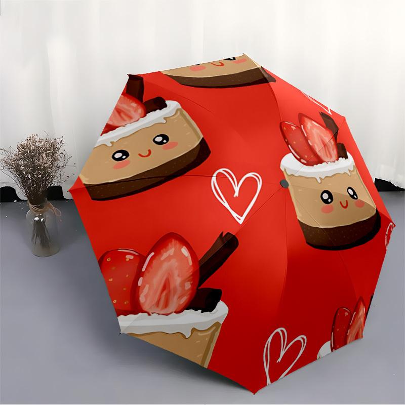 1pc SweetsAutomatic Open/close Folding Umbrella, Compact Portable Travel Umbrella, Perfect Birthday/Holiday, Cute Umbrella y043