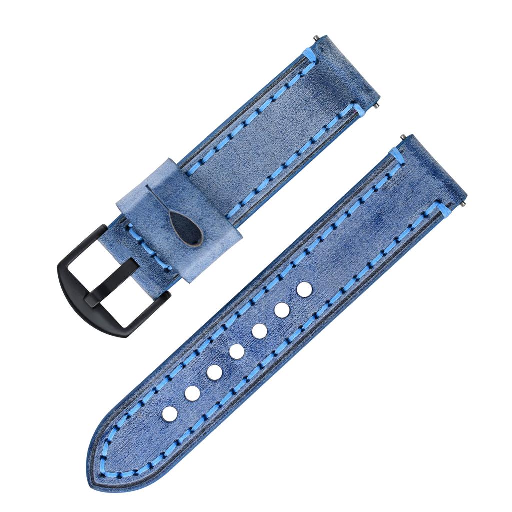 Oil Edge Horse Reins Leather Watch Strap for Green Water Ghost Mechanical Watch Strap 20mm 22mm 24mm 26mm