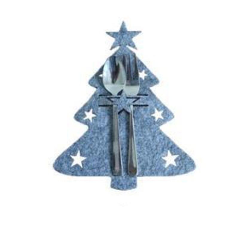 1-20PCS Christmas Tableware Set - Felt Silverware Pockets with StarDesign for Holiday PartiesChristmas Table Decor CutleryHolder