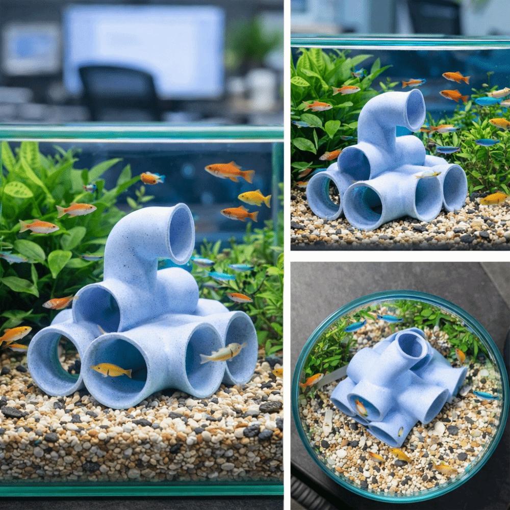 Pipe-Shaped Fish Tank Ornament Plastic Fish Tank Landscape Aquarium Decoration