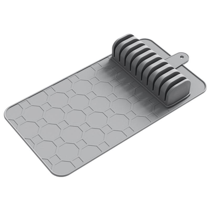 

ABWR-Drawer Organizer Knives Organizer Knife Storage Tray Premium Compact Multifunctional Soft Knife Mat Silicone серый