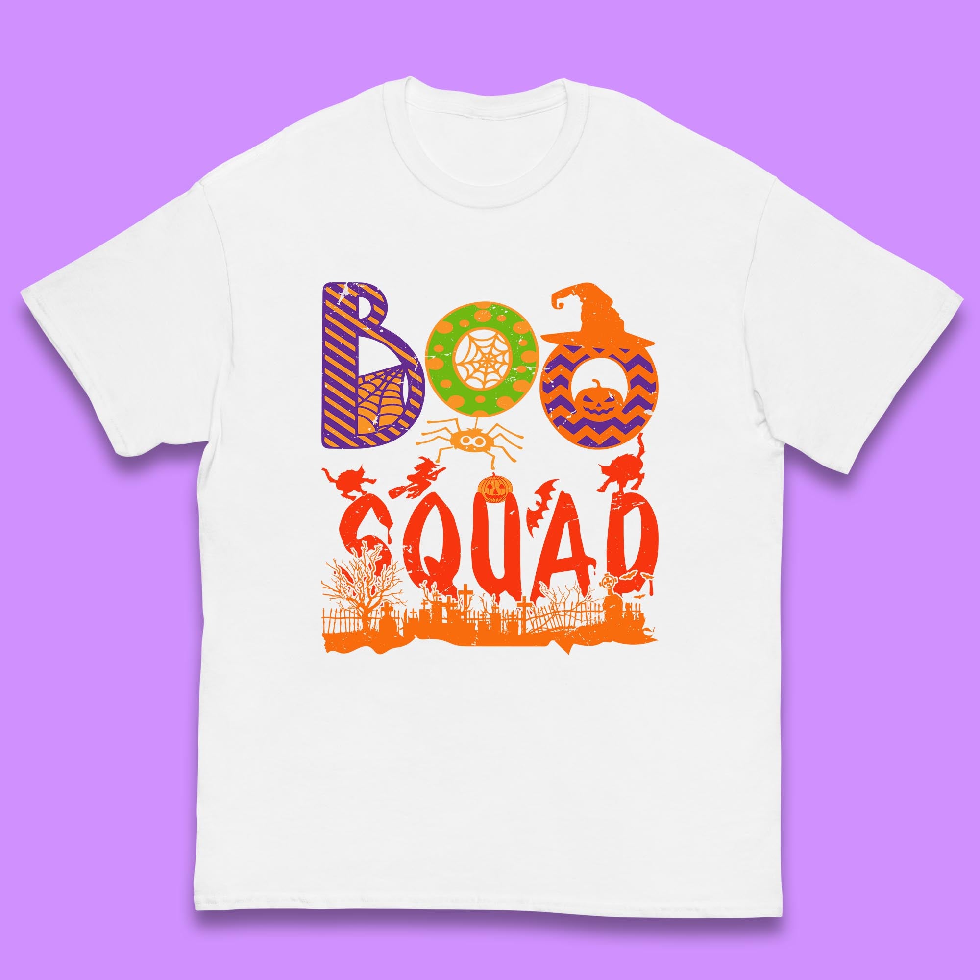 Boo Squad Halloween Matching Costume Horror Boo Crew Kids T Shirt 130