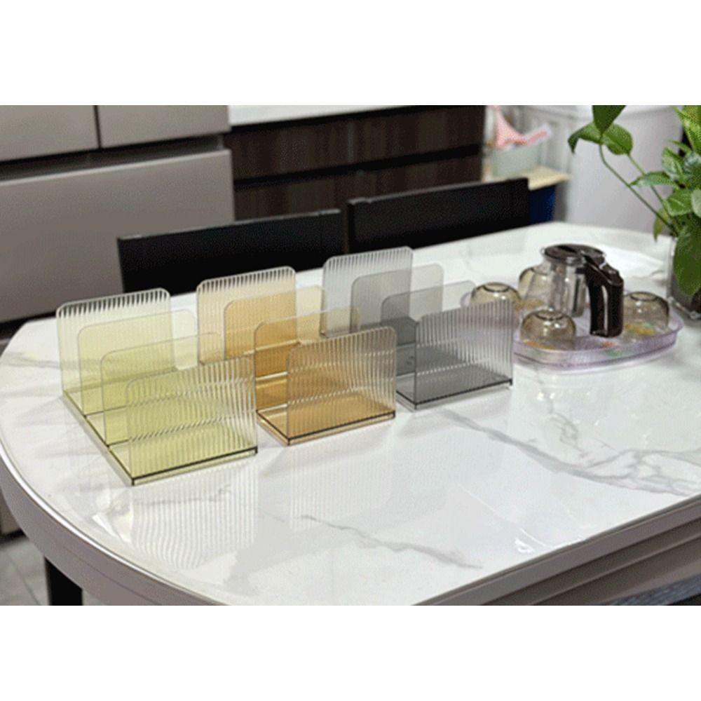 Three-Compartment Documents Stand Non-Slip Book Holder Practical Book Storage Rack  Table