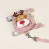 Pet Backpack Harness with Leash, Cute Snack Bag Chest Strap for Small Medium Dogs Cats, Adjustable Walking Dog Rope
