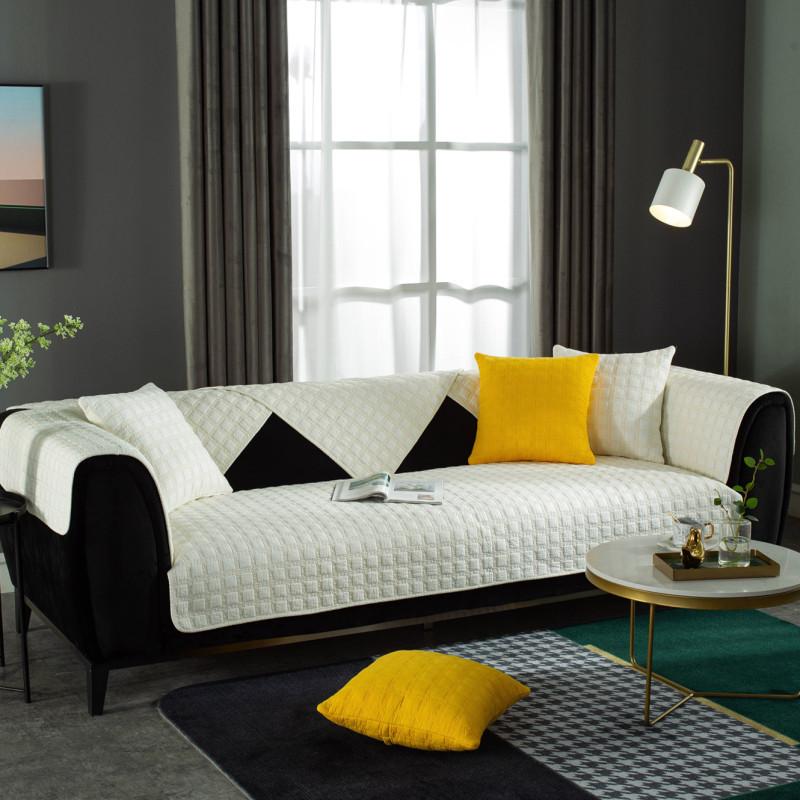 Four Seasons Universal Front and Back Cotton Quilted Sofa Cushion Modern Simple Double-sided Fabric Sofa Cushion Towel