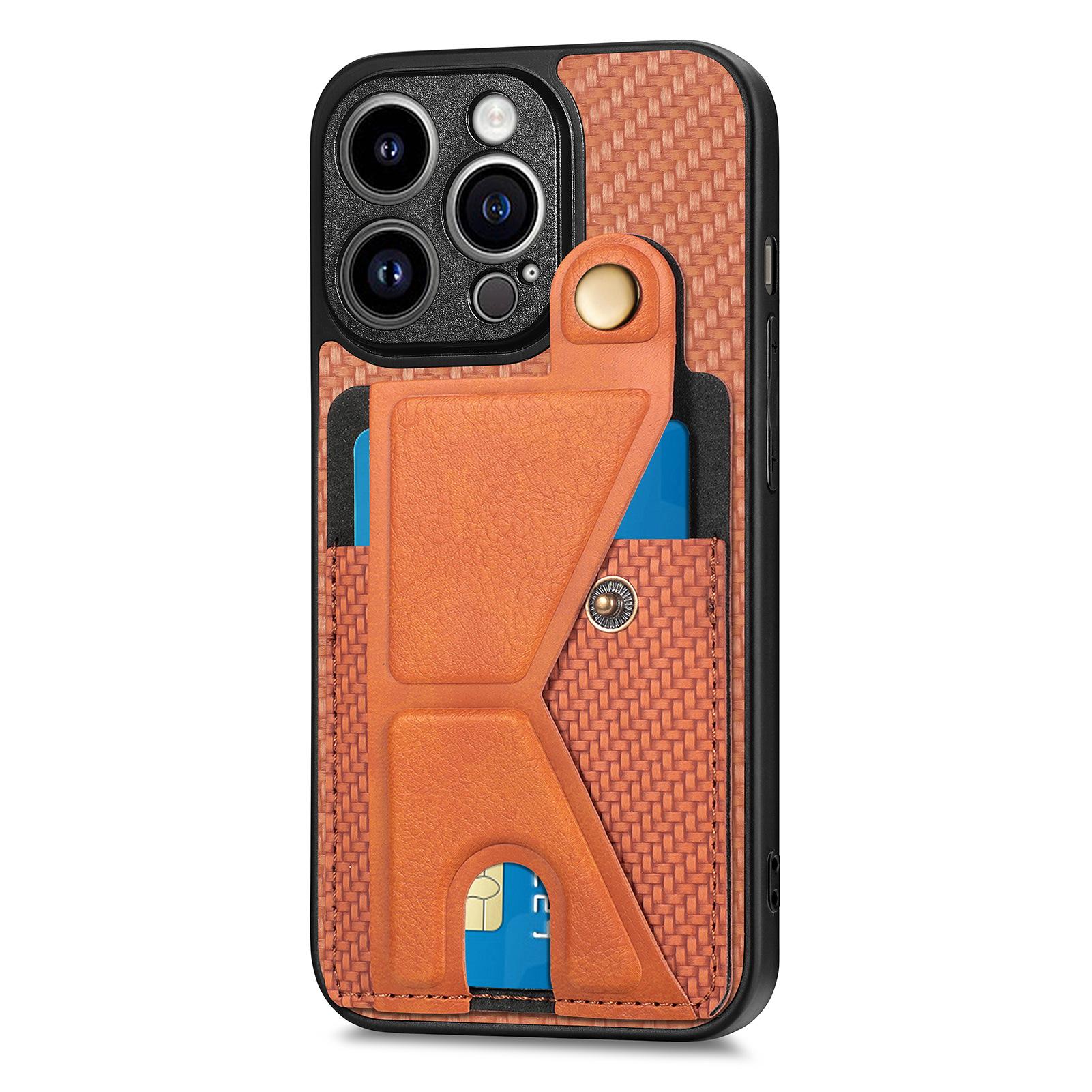 

Подходит для Apple 16 Pro Max, чехол для мобильного телефона, держатель для магнитной карты, защитный чехол для iPhone15, завод iPhone 16 Pro Max коричневый