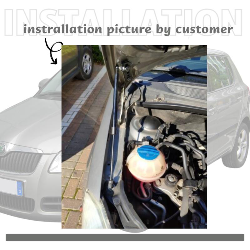 For Skoda Fabia Mk2 5J 2007-2014 Front Bonnet Hood Modify Gas Struts Carbon Fiber Spring Damper Lift Support Absorber