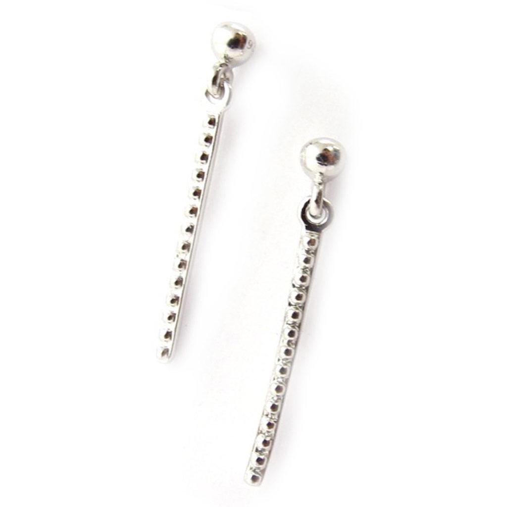 Les Trésors De Lily [K5152] - Silver 'Choregraphie' Earrings Silver (rhodium Plated) - 25x3 Mm