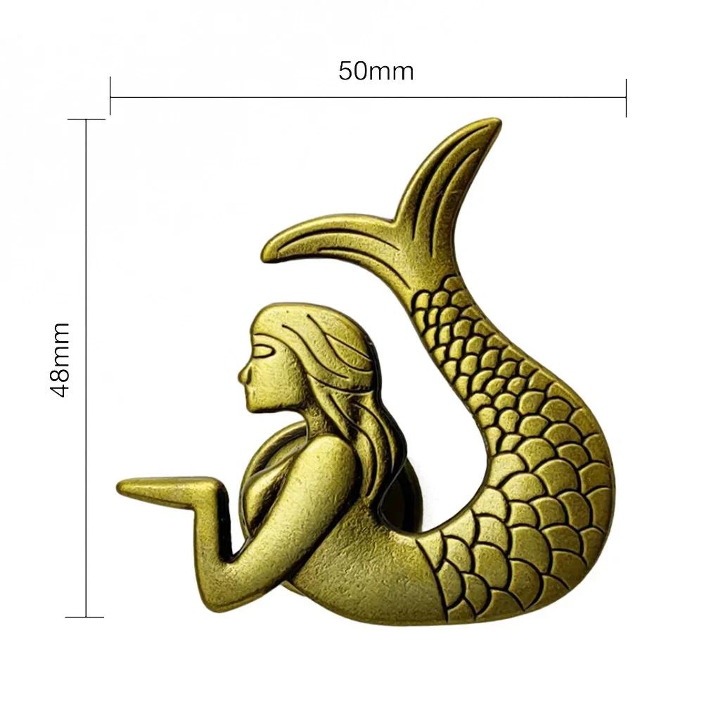 Retro Möbelgriff Schubladenknopf Schranktürgriff Möbelbeschläge Meerjungfrau-förmig Schrank Kleiderschrank Antike Zuggriffe