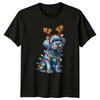 Puppy Dog Christmas Reindeer Lights Animals Unisexs TShirt Unisexs Graphic Tee
