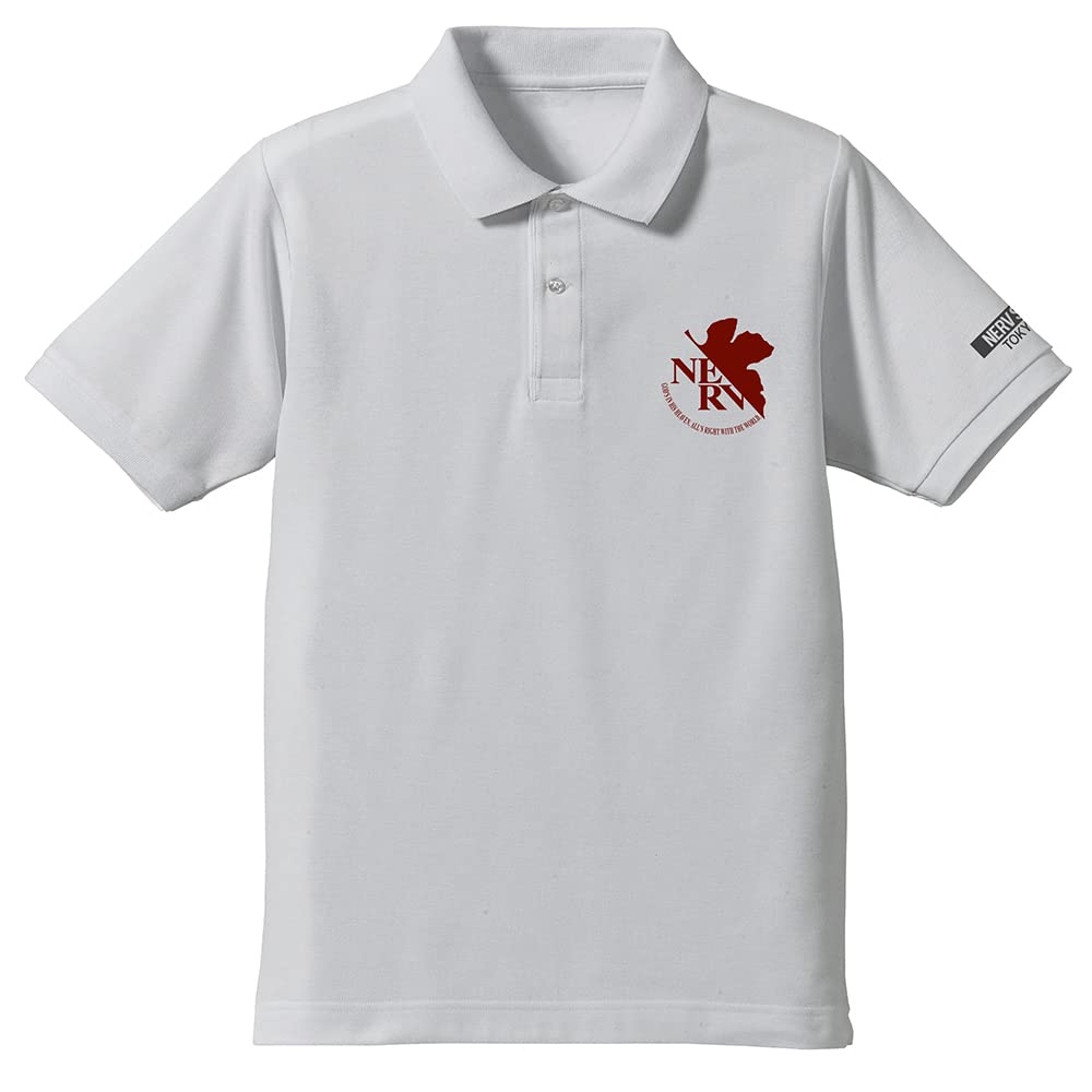 COSPA EVANGELION NERV Embroidered Polo Shirt, White, Size L