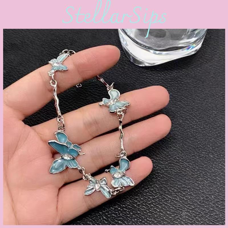 Blue Butterfly Elegant Bracelet For Women Trendy Simple Geometric Jewelry