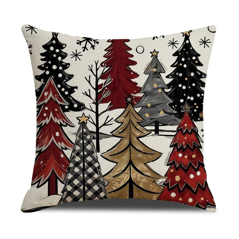 

Рождественская наволочка Осенне-зимний набор Комбинация Подушка Подушка Лен С принтом Диванная подушка 45X45cm (pillowcase only)
