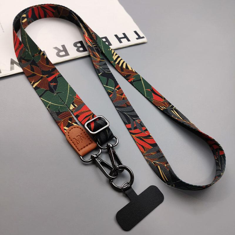 

Tropical Pattern Crossbody Cell Phone Lanyard Strap Hanging Neck Mobile Phone Lanyards With Universal Gasket For All Phone Case