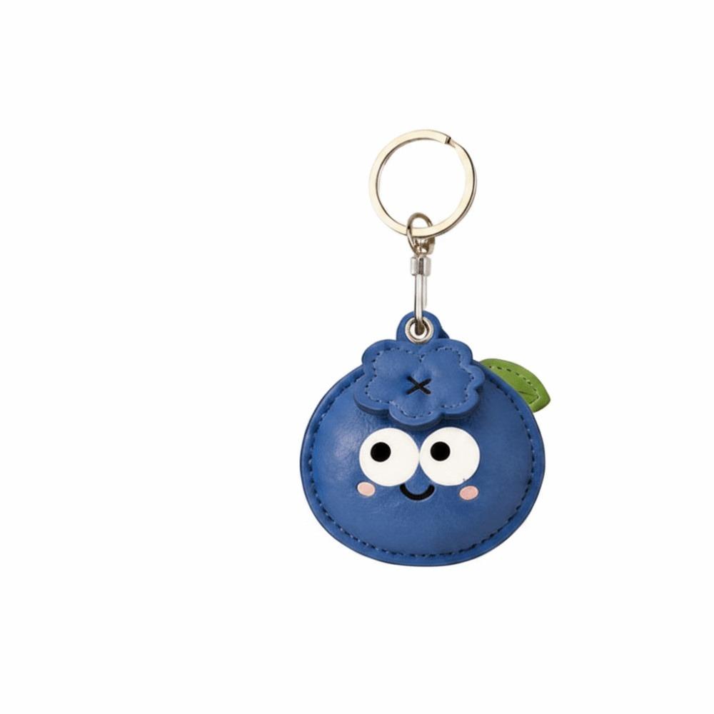 Small Blueberry Keychain Leather Key Ring Pendant Cute Leather Keychain Business Gift