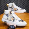 Mode High Top Canvas Schuhe für HerrenTrendige Plateau-Sneaker Herbst Winter Herren Graffiti-Stil Vulkanisierte Schuhe Student Tenis Masculino