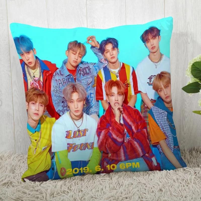 Custom Ateez KPOP Square Pillowcase Custom Zippered Pillow Cover Case 45x45cm(One Side) 04.1