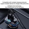 Handsfree Car Blue Tooth 5.0 FM Transmitter Dual USB QC3.1 Car Charger RGB Light Handsfree Mp3 Music Player Support TF Card