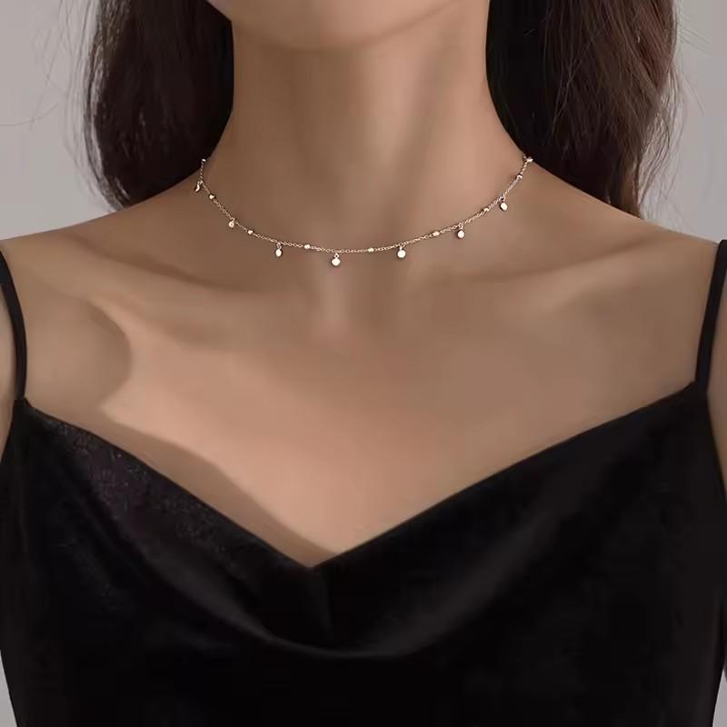 PANJBJ 925 Sterling Silver Line Necklace for Women Girl Fashion Concise Individuality Jewelry Birthday Gift Dropshipping