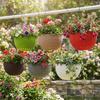 Plastic Imitation Rattan Hanging Pot European Style Macrame Plant Hanger  Garden