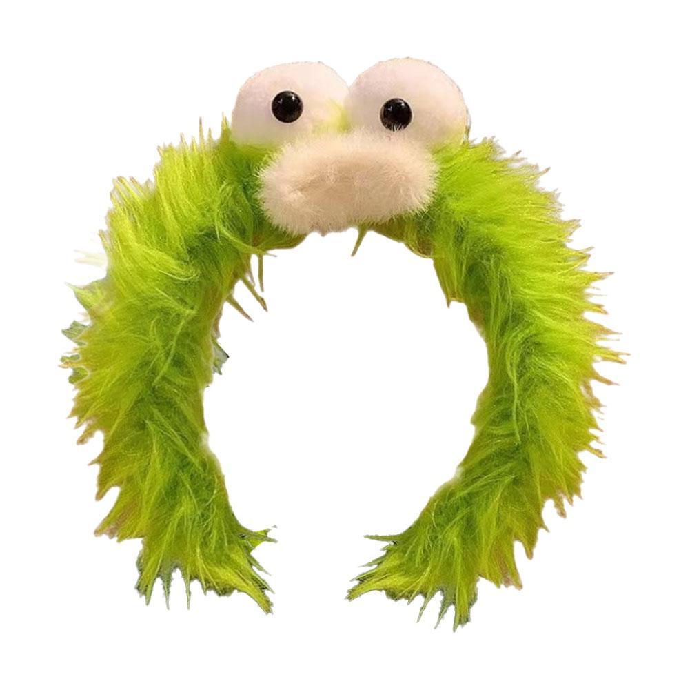 

Забавная пушистая повязка-голова монстра с большими глазами, плюшевый мультяшный головной убор для женщин, взрослых, для умывания лица и вечеринок, костюм, косплей