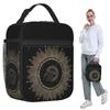 Boho Golden Crescent Moon And Sun Witch Insulated Lunch Bag for Kids School Cooler Thermal Food Box Tote Lunch Boxes Container