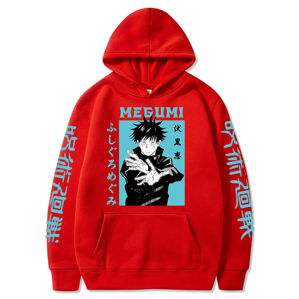 Jujutsu Kaisen Megumi Anime Grafické Mikiny Vintage Oversized Mikina s Kapucí Hip Hop Dlouhý Rukáv Mikina Pánská Dámská Oblečení