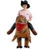 Cycling Brown Dinosaur Inflatable Suit Festival Party Entertainment Performance Cartoon Doll Costume Cosplay Clothing Prop