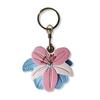 Keychain Pendant Flower Shape Bag Pendant Imitation Leather Access Control Card Holder Protective Cover Car Keychain Hanging Ornament