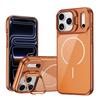 Luxury For Magsafe Magnetic Lens Protect Camera Stand Phone Case for iPhone 17 16 15 14 13 Pro Max Shockproof Glass Back Cover