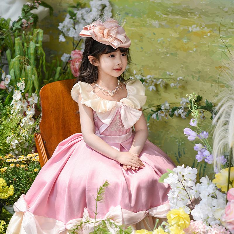 Dziewczęca sukienka Lolita na imprezę, letnia, wiktoriańska, retro, Lolita, elegancka, księżniczka, dziecięca suknia balowa