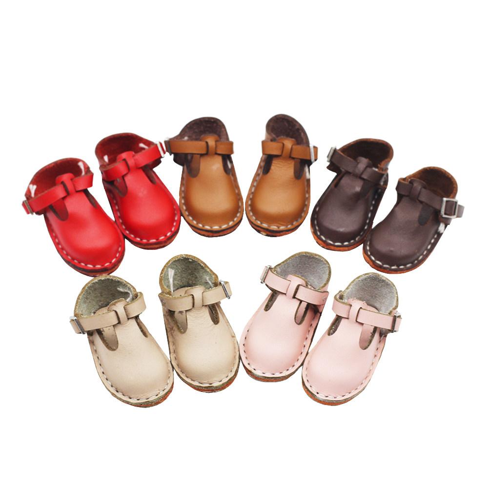 1:6 Scale BJD Doll Shoes, A Pair of Ankle-Strap Shoes, CowhideFlat Shoes for 12 inch Blythe Doll Accessories
