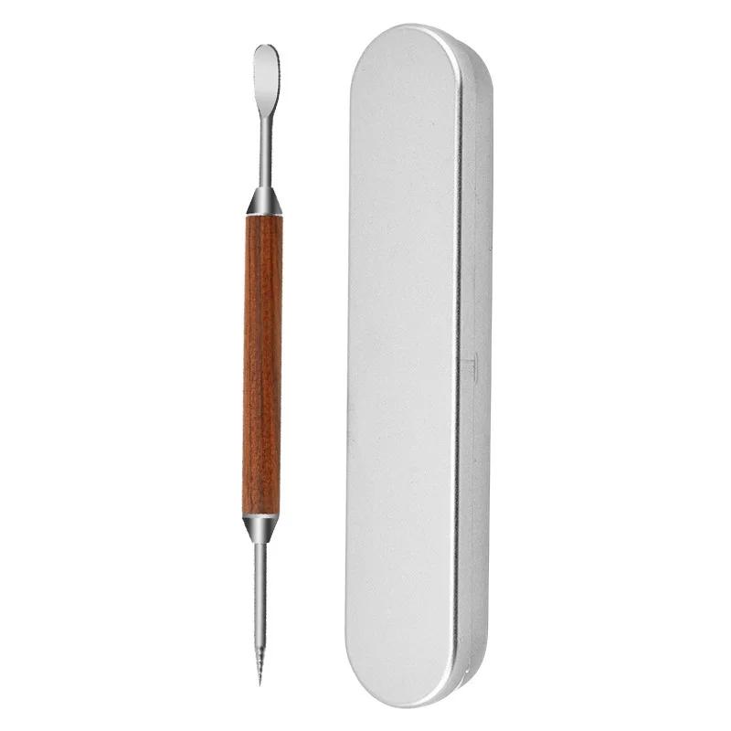 Stainless Steel Coffee Decorating Art Pen Wooden Handle Latte Pull Flower Needle Barista Tool Coffee Accessories Modeling Tool