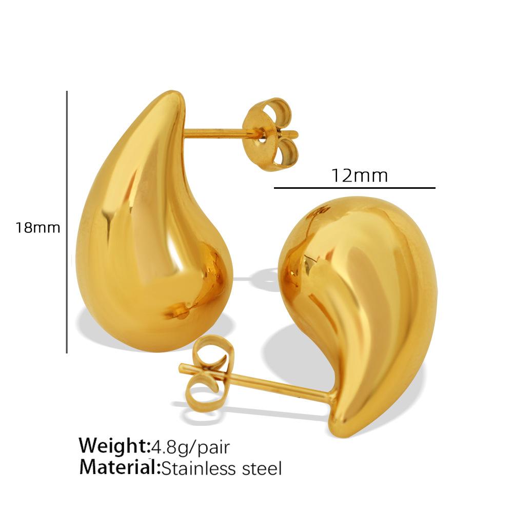 High-Class Temperament, Gold Earrings, Niche Design, Big Water Drop Earrings, Stud Earrings, Versatile Commuter Earrings.