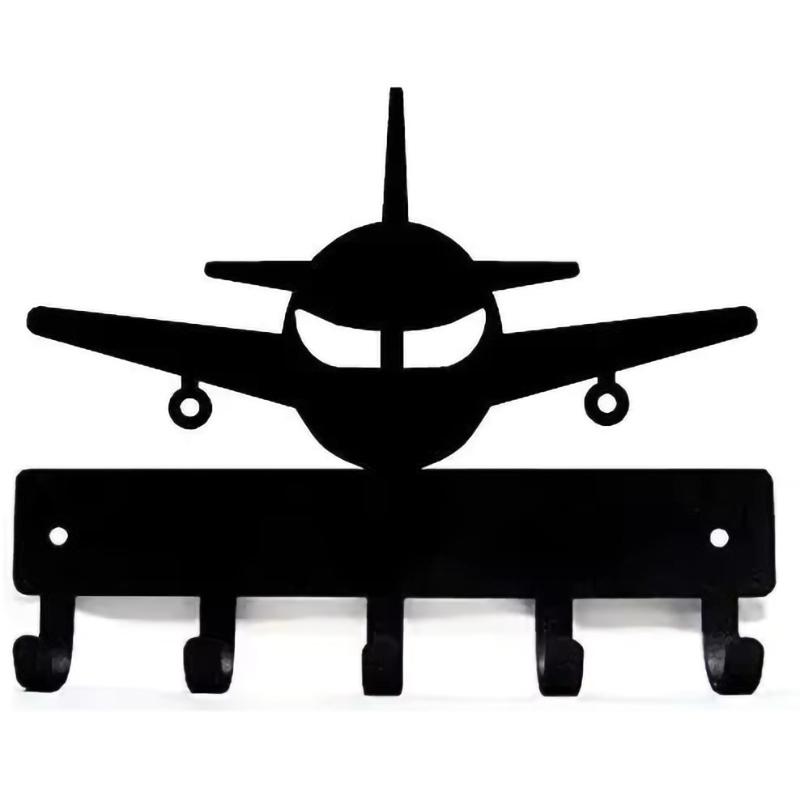 1pc "Airplane #1 Key Rack Hanger - 6 Inch Wide Metal Wall Art for Aviation Enthusiasts